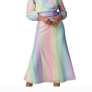 Alice + Olivia Multicolor Striped A-Line Skirt